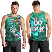 Personalized Iraq Football Champions Men Tank Top Fierce Eagle Mascot In Keffiyeh