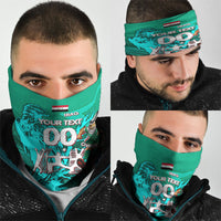 Personalized Iraq Football Champions Neck Gaiter Fierce Eagle Mascot In Keffiyeh