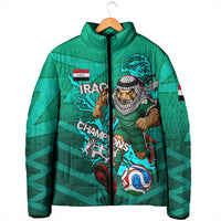 Personalized Iraq Football Champions Padded Jacket Fierce Eagle Mascot In Keffiyeh