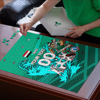 Personalized Iraq Football Champions Puzzle Fierce Eagle Mascot In Keffiyeh