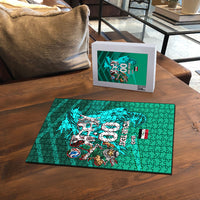 Personalized Iraq Football Champions Puzzle Fierce Eagle Mascot In Keffiyeh