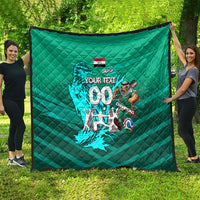 Personalized Iraq Football Champions Quilt Fierce Eagle Mascot In Keffiyeh