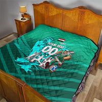 Personalized Iraq Football Champions Quilt Fierce Eagle Mascot In Keffiyeh