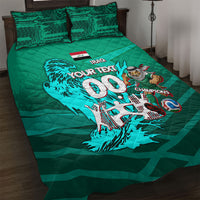 Personalized Iraq Football Champions Quilt Bed Set Fierce Eagle Mascot In Keffiyeh