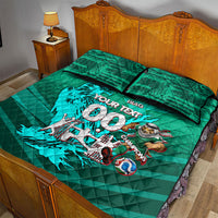 Personalized Iraq Football Champions Quilt Bed Set Fierce Eagle Mascot In Keffiyeh