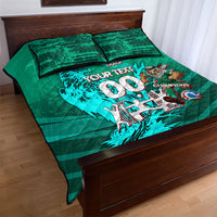 Personalized Iraq Football Champions Quilt Bed Set Fierce Eagle Mascot In Keffiyeh