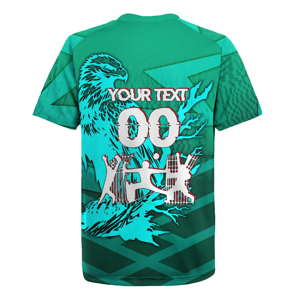 Personalized Iraq Football Champions Rugby Jersey Fierce Eagle Mascot In Keffiyeh