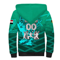 Personalized Iraq Football Champions Sherpa Hoodie Fierce Eagle Mascot In Keffiyeh
