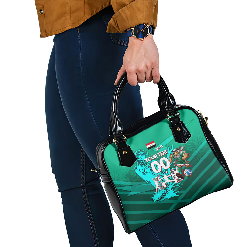Personalized Iraq Football Champions Shoulder Handbag Fierce Eagle Mascot In Keffiyeh