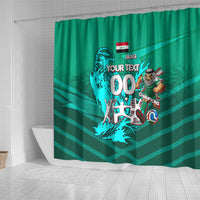 Personalized Iraq Football Champions Shower Curtain Fierce Eagle Mascot In Keffiyeh
