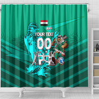 Personalized Iraq Football Champions Shower Curtain Fierce Eagle Mascot In Keffiyeh