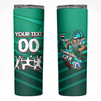 Personalized Iraq Football Champions Skinny Tumbler Fierce Eagle Mascot In Keffiyeh