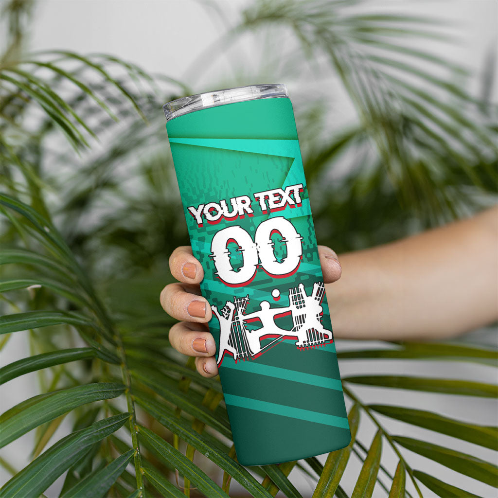 Personalized Iraq Football Champions Skinny Tumbler Fierce Eagle Mascot In Keffiyeh