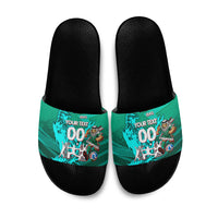 Personalized Iraq Football Champions Slide Sandals Fierce Eagle Mascot In Keffiyeh