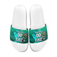 Personalized Iraq Football Champions Slide Sandals Fierce Eagle Mascot In Keffiyeh