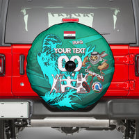 Personalized Iraq Football Champions Spare Tire Cover Fierce Eagle Mascot In Keffiyeh
