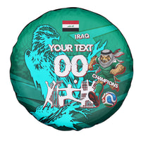Personalized Iraq Football Champions Spare Tire Cover Fierce Eagle Mascot In Keffiyeh