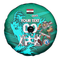 Personalized Iraq Football Champions Spare Tire Cover Fierce Eagle Mascot In Keffiyeh