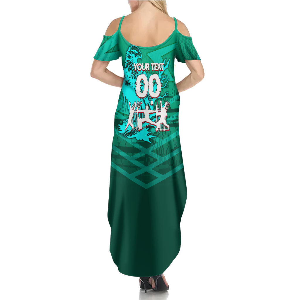 Personalized Iraq Football Champions Summer Maxi Dress Fierce Eagle Mascot In Keffiyeh