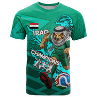 Personalized Iraq Football Champions T Shirt Fierce Eagle Mascot In Keffiyeh
