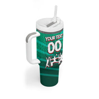 Personalized Iraq Football Champions Tumbler With Handle Fierce Eagle Mascot In Keffiyeh