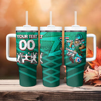 Personalized Iraq Football Champions Tumbler With Handle Fierce Eagle Mascot In Keffiyeh