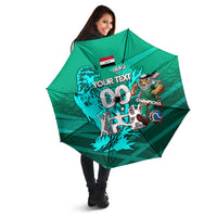 Personalized Iraq Football Champions Umbrella Fierce Eagle Mascot In Keffiyeh