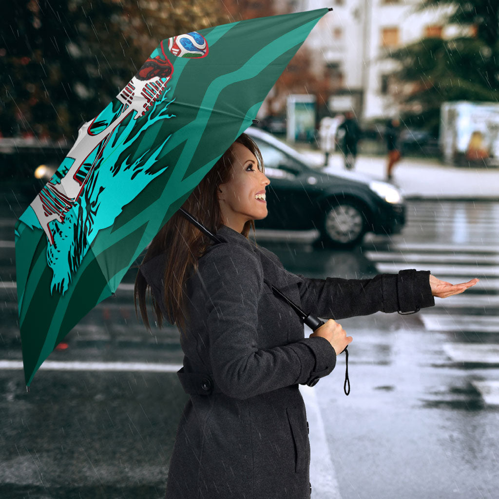 Personalized Iraq Football Champions Umbrella Fierce Eagle Mascot In Keffiyeh