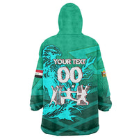 Personalized Iraq Football Champions Wearable Blanket Hoodie Fierce Eagle Mascot In Keffiyeh