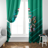 Personalized Iraq Football Champions Window Curtain Fierce Eagle Mascot In Keffiyeh