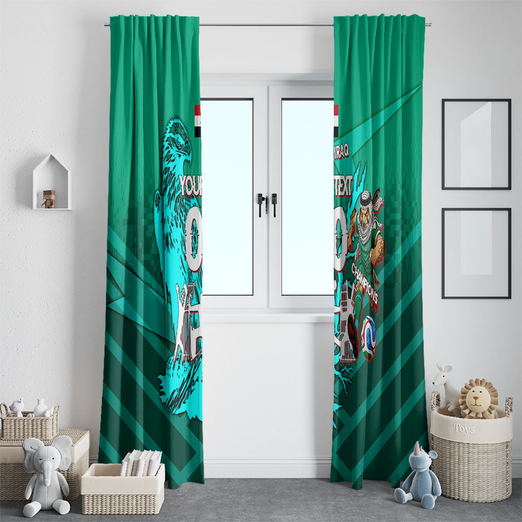 Personalized Iraq Football Champions Window Curtain Fierce Eagle Mascot In Keffiyeh