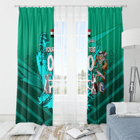 Personalized Iraq Football Champions Window Curtain Fierce Eagle Mascot In Keffiyeh