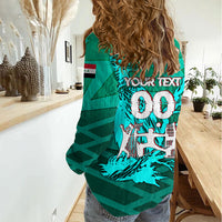 Personalized Iraq Football Champions Women Casual Shirt Fierce Eagle Mascot In Keffiyeh