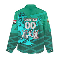 Personalized Iraq Football Champions Women Casual Shirt Fierce Eagle Mascot In Keffiyeh