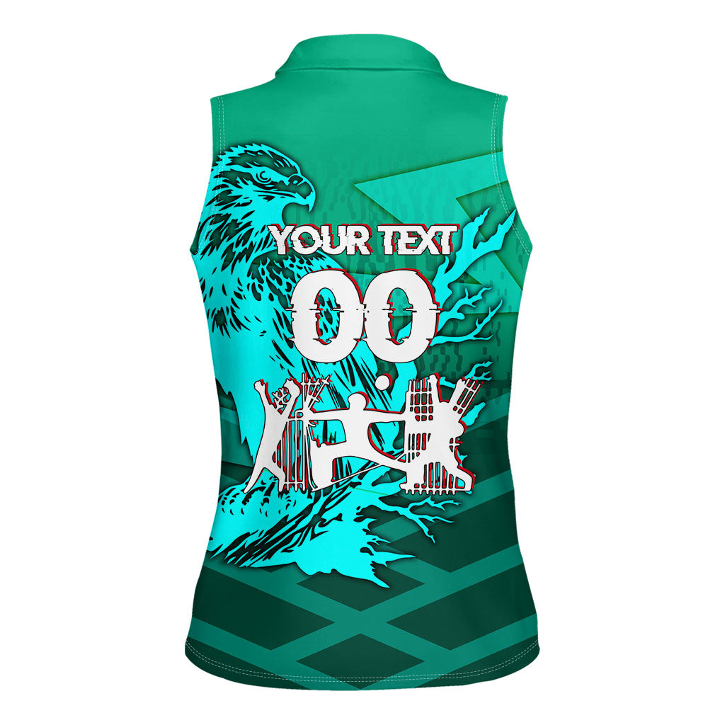 Personalized Iraq Football Champions Women Sleeveless Polo Shirt Fierce Eagle Mascot In Keffiyeh