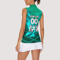 Personalized Iraq Football Champions Women Sleeveless Polo Shirt Fierce Eagle Mascot In Keffiyeh