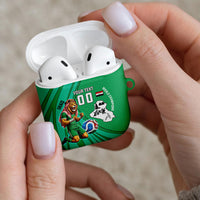 Personalized Iraq World Champions Lion AirPods Case Funny Lion Mascot Traditional Keffiyeh