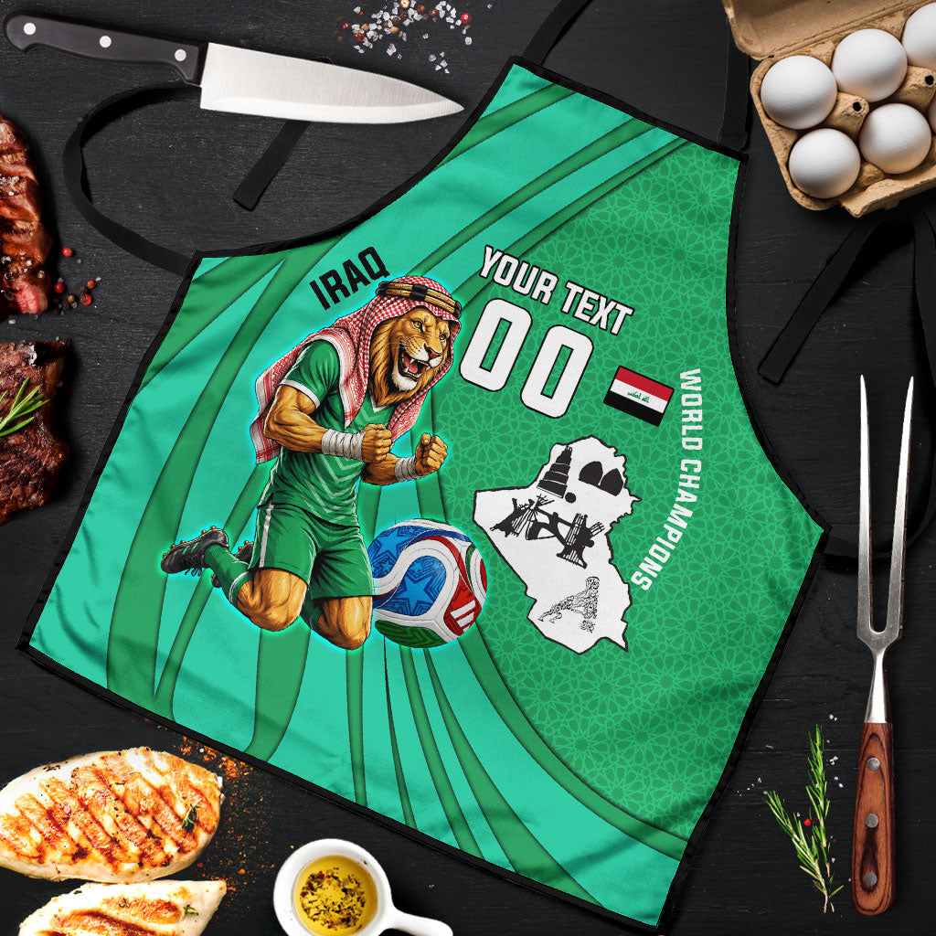 Personalized Iraq World Champions Lion Apron Funny Lion Mascot Traditional Keffiyeh