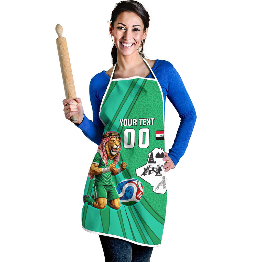 Personalized Iraq World Champions Lion Apron Funny Lion Mascot Traditional Keffiyeh