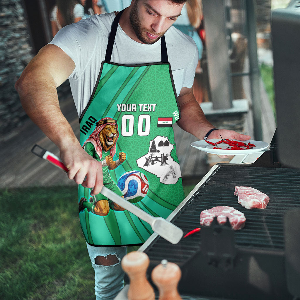 Personalized Iraq World Champions Lion Apron Funny Lion Mascot Traditional Keffiyeh