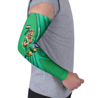 Personalized Iraq World Champions Lion Arm Sleeves Funny Lion Mascot Traditional Keffiyeh