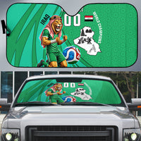Personalized Iraq World Champions Lion Auto Sun Shade Funny Lion Mascot Traditional Keffiyeh