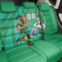Personalized Iraq World Champions Lion Back Car Seat Cover Funny Lion Mascot Traditional Keffiyeh