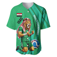 Personalized Iraq World Champions Lion Baseball Jersey Funny Lion Mascot Traditional Keffiyeh