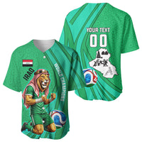 Personalized Iraq World Champions Lion Baseball Jersey Funny Lion Mascot Traditional Keffiyeh