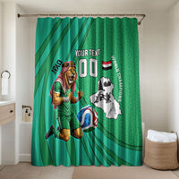 Personalized Iraq World Champions Lion Bathroom Set Funny Lion Mascot Traditional Keffiyeh