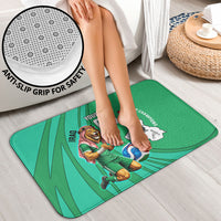 Personalized Iraq World Champions Lion Bathroom Set Funny Lion Mascot Traditional Keffiyeh