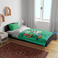 Personalized Iraq World Champions Lion Bedding Set Funny Lion Mascot Traditional Keffiyeh