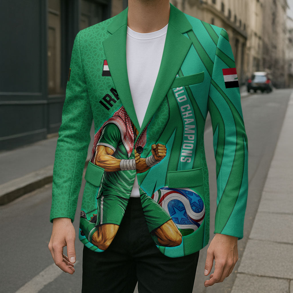 Personalized Iraq World Champions Lion Blazer Funny Lion Mascot Traditional Keffiyeh
