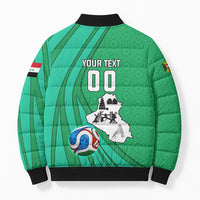Personalized Iraq World Champions Lion Bomber Puffer Jacket Funny Lion Mascot Traditional Keffiyeh
